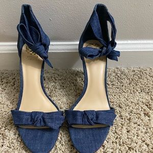 Vince camuto denim heeled sandals
